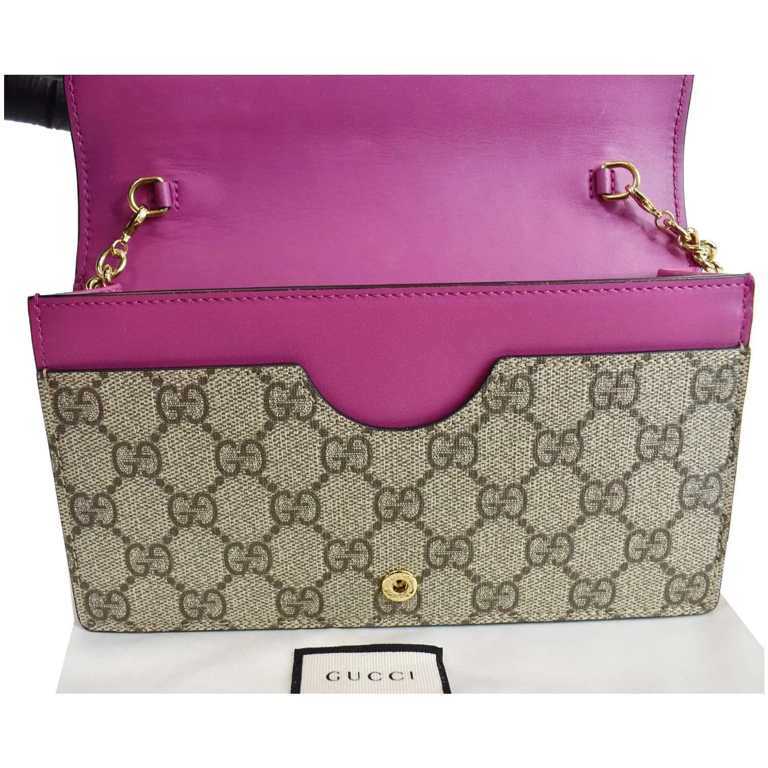 GUCCI GG Supreme Chain Wallet Clutch Bag Red 410114 - 15% OFF