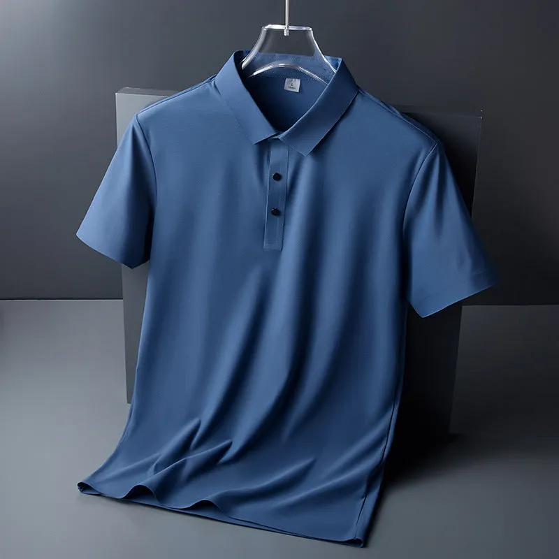 INSTOCK - Seamless ice silk high-end men's polo shirt men's