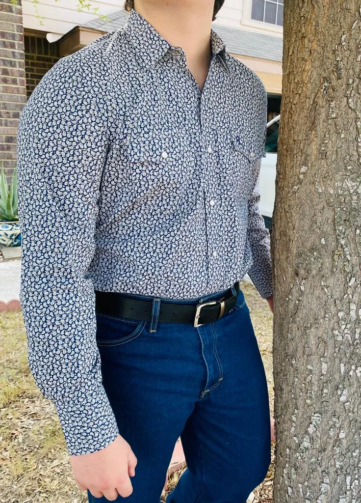 Jaime White Paisley Design Western Shirt