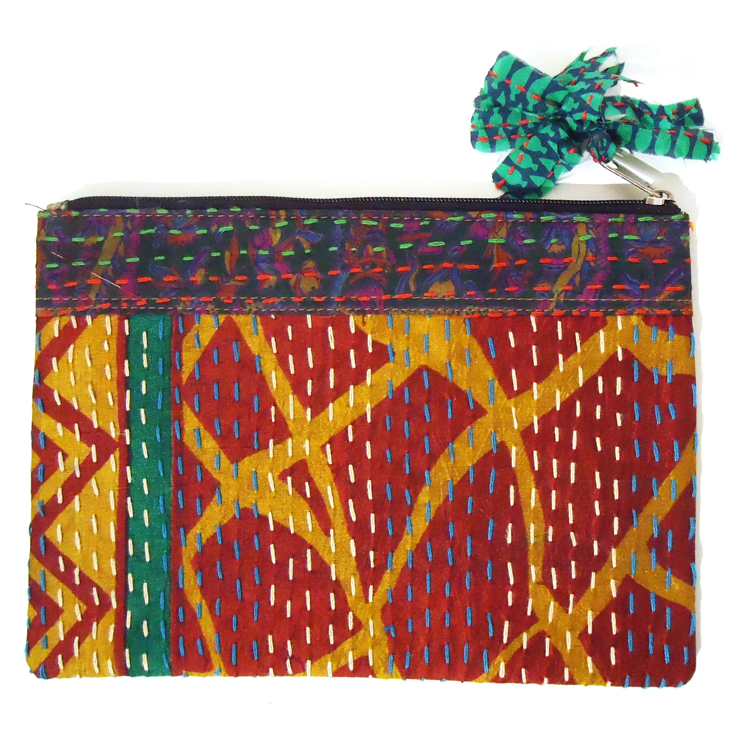 Kantha Pouch - Maroon