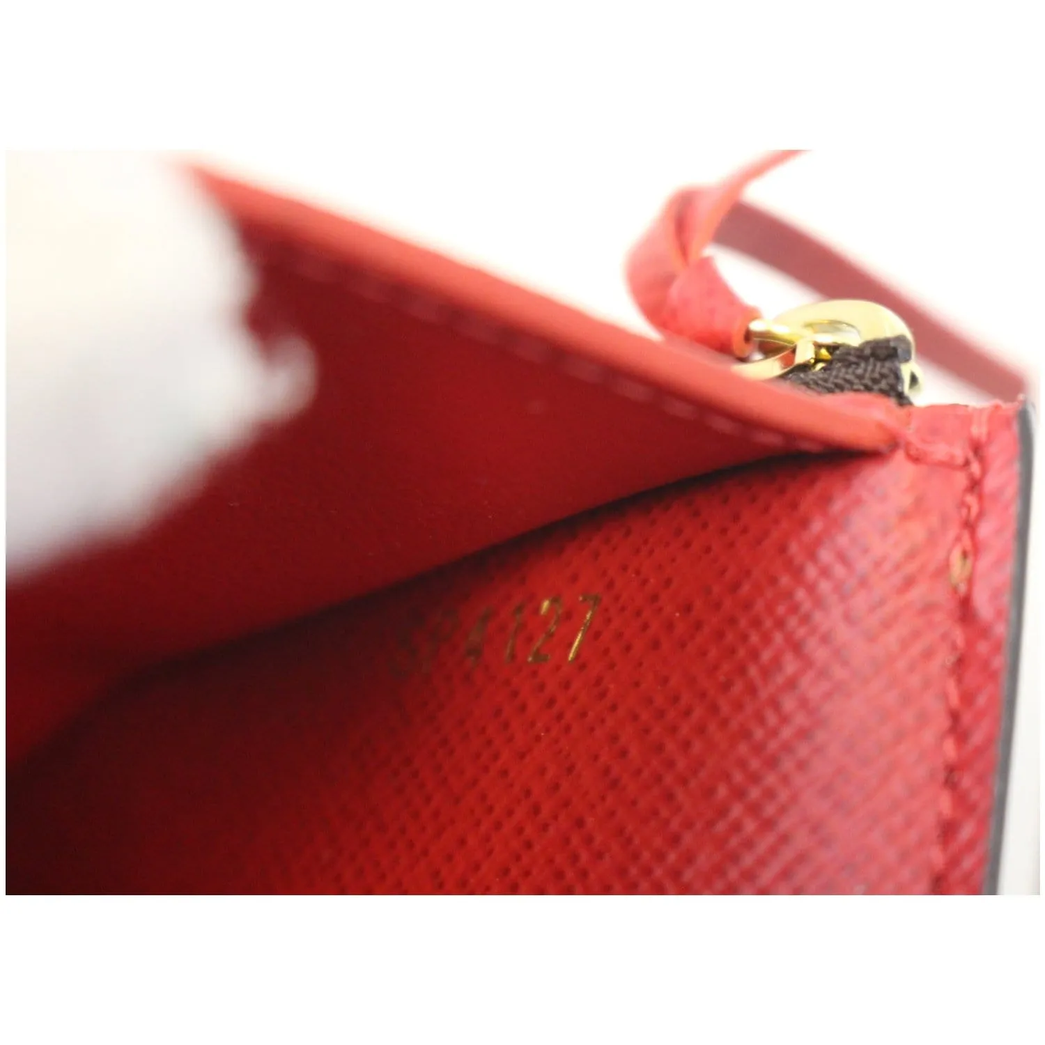 LOUIS VUITTON Victorine Damier Ebene Wallet Red