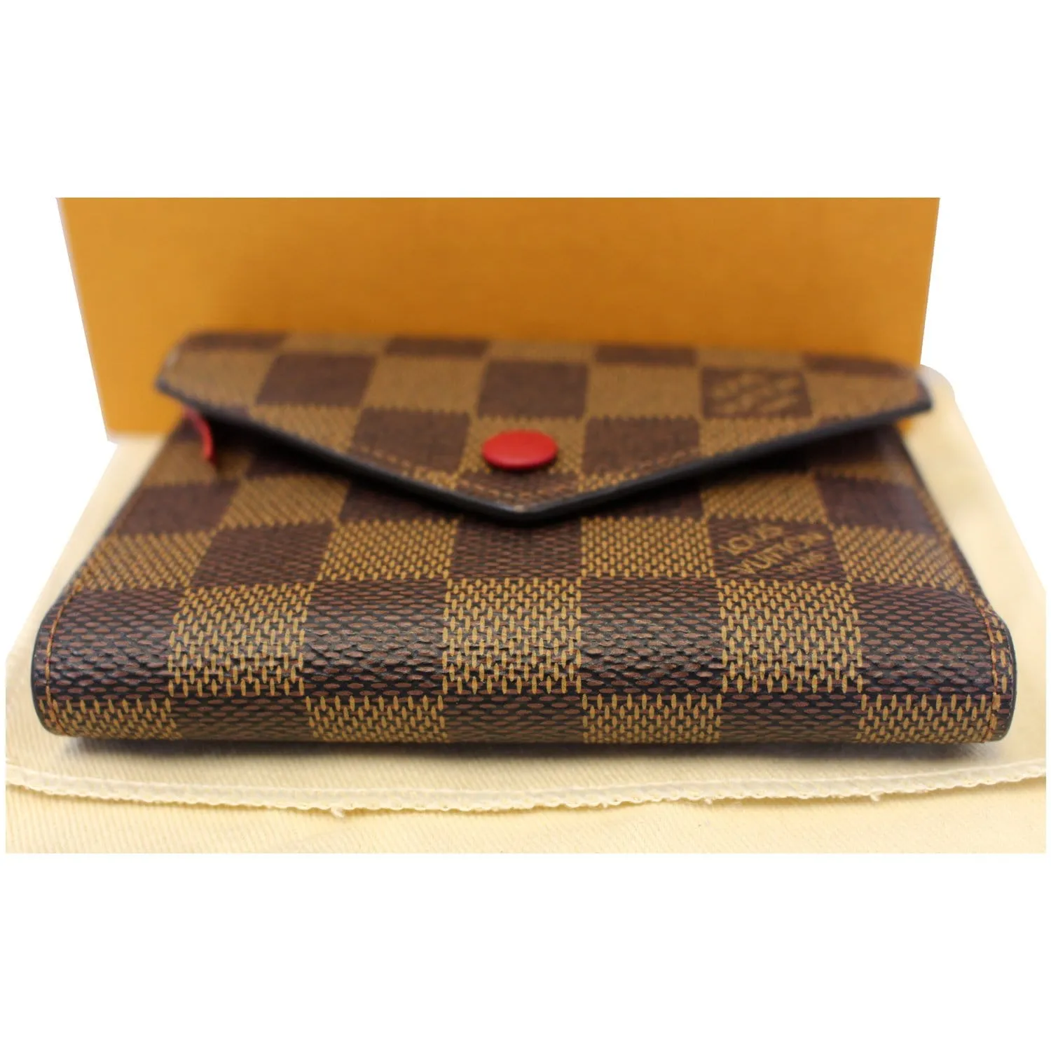 LOUIS VUITTON Victorine Damier Ebene Wallet Red