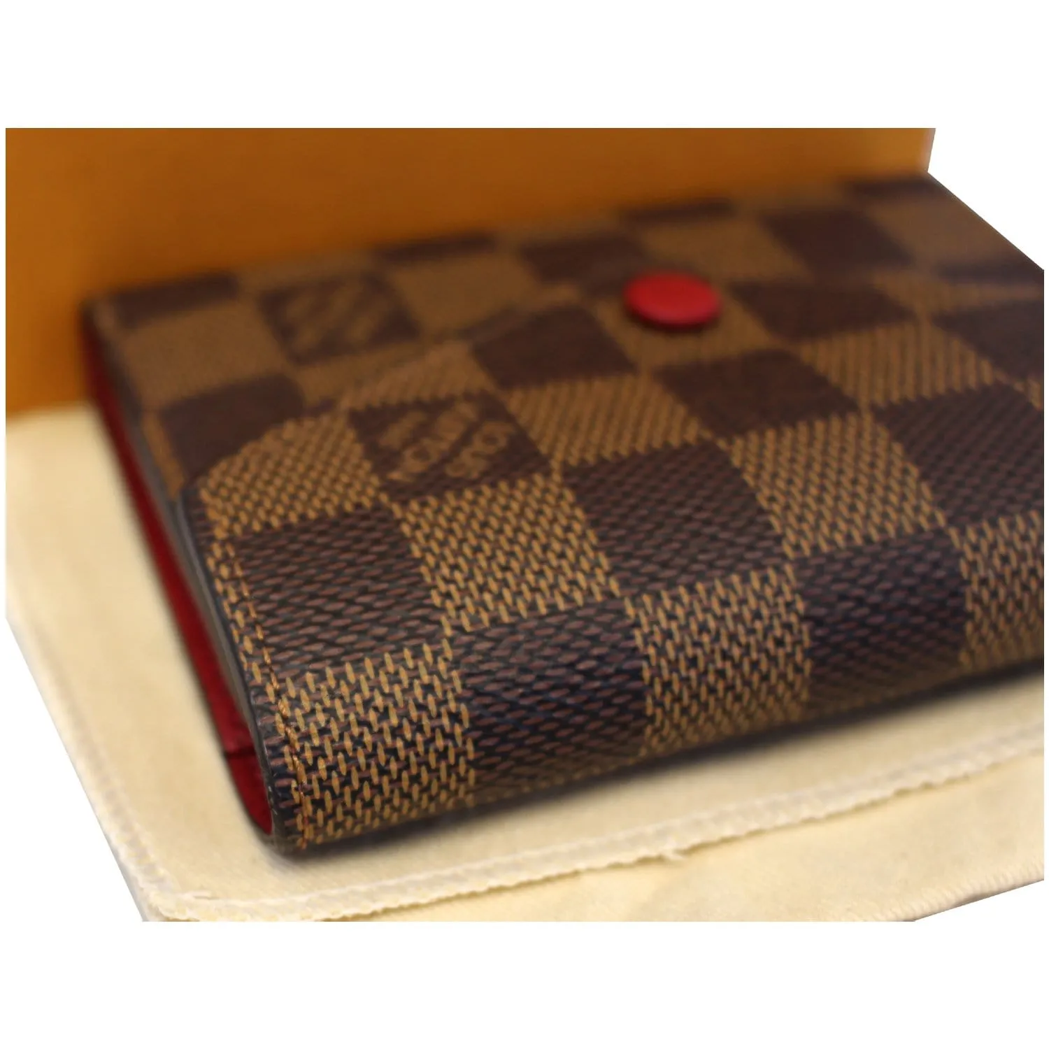 LOUIS VUITTON Victorine Damier Ebene Wallet Red