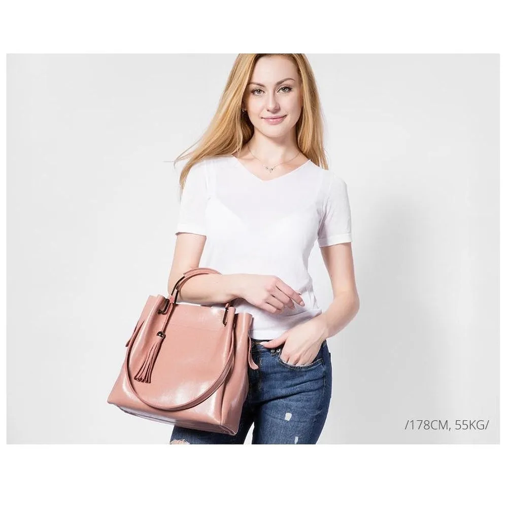 <bold>Tote & Crossbody Bag Set <br>Genuine-Leather