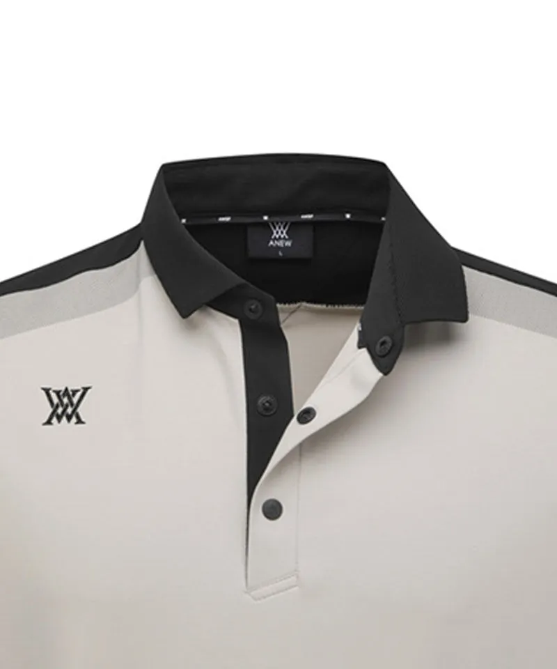 Men's Collar Combination L/TS - Beige