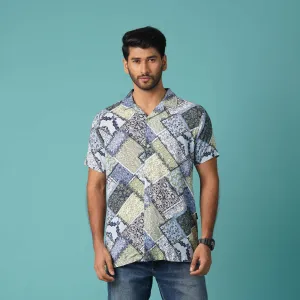 Mens Navy-White Hawaii Shirt