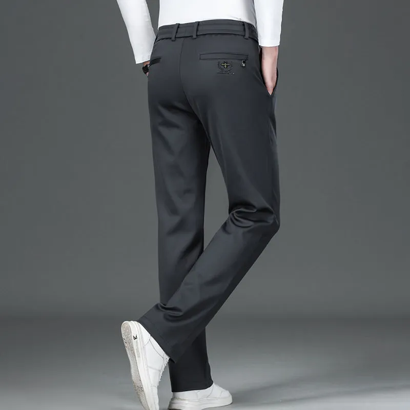 Men’s Stretch Ice Silk Casual Straight-leg Pants