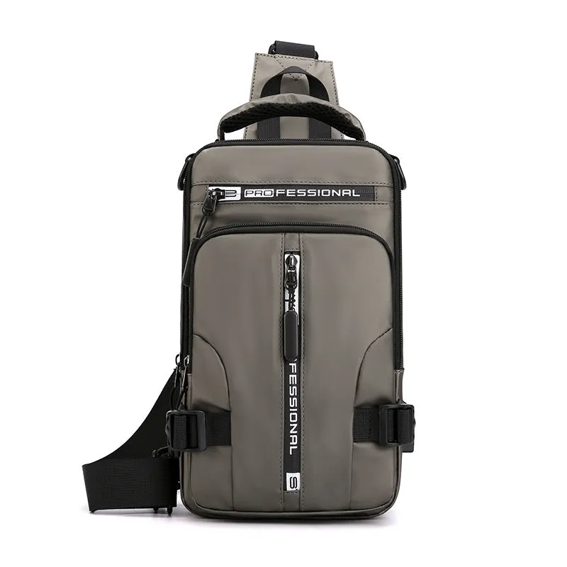 New Men's Multi-function Chest Bag Real-time Shoulder Messenger Backpack Anti-Theft Waterproof Crossbody Bag