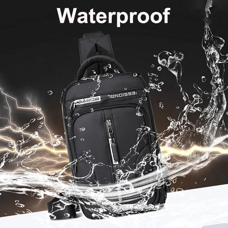New Men's Multi-function Chest Bag Real-time Shoulder Messenger Backpack Anti-Theft Waterproof Crossbody Bag