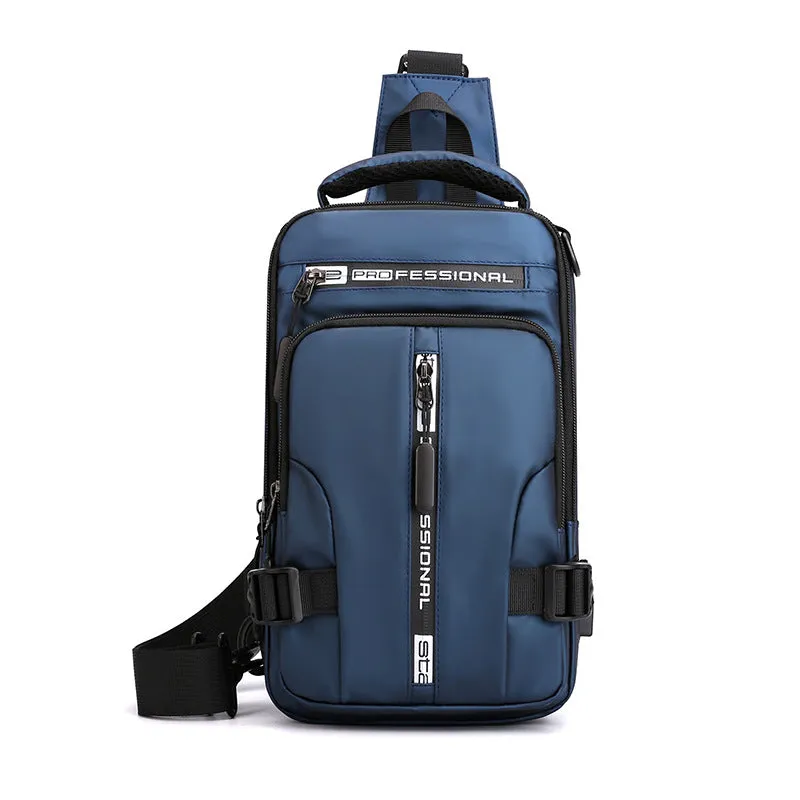 New Men's Multi-function Chest Bag Real-time Shoulder Messenger Backpack Anti-Theft Waterproof Crossbody Bag