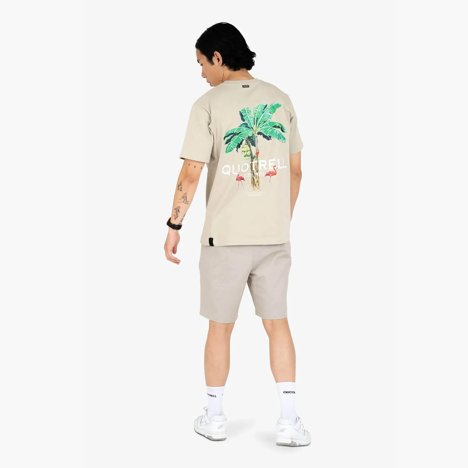 RESORT TEE | DARK BEIGE/WHITE
