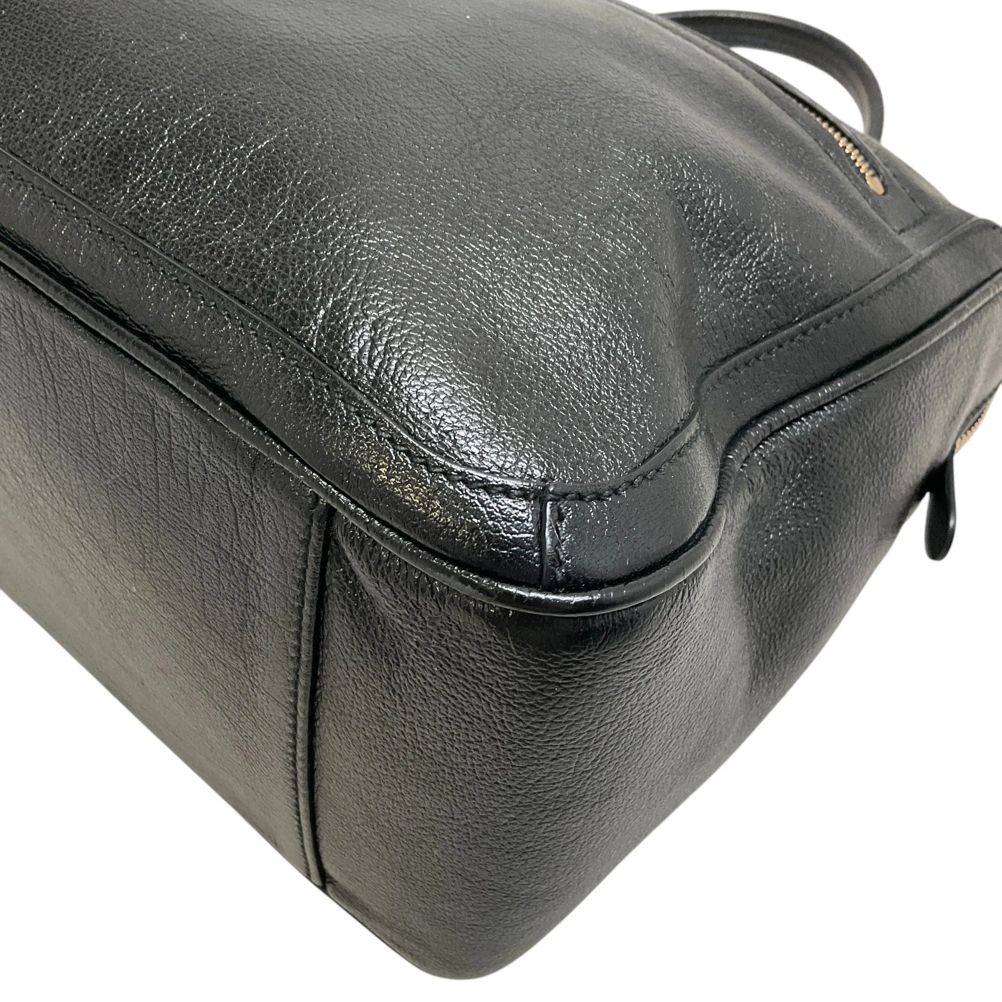 Salvatore Ferragamo Black Leather Double Gancio Bag