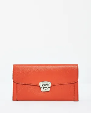 Salvatore Ferragamo Red Leather Long Wallet