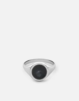 Solar Signet Ring, Sterling Silver/Gray
